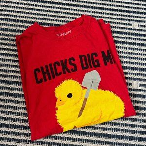Fifth Sun Red 'Chicks Dig Me' Short Sleeve Crewneck T-Shirt